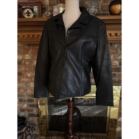 47 Maple Leather Women Jacket Black Size Large - Picture 2 of 6
